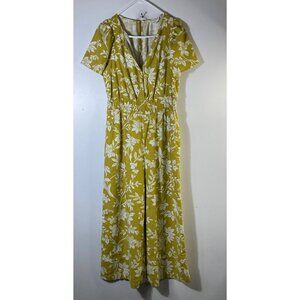 Womens Anthropologie The Somerset Floral Romper Jumpsuit Green White‎ S
